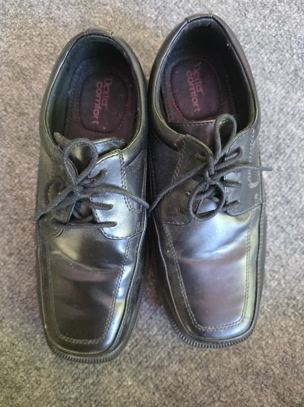 Dexter Comfort Men's Black Square Toe Oxford Derby Dress Shoes Size 7.5